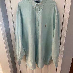 Polo by Ralph Lauren Men's Aqua Button Down Shirt